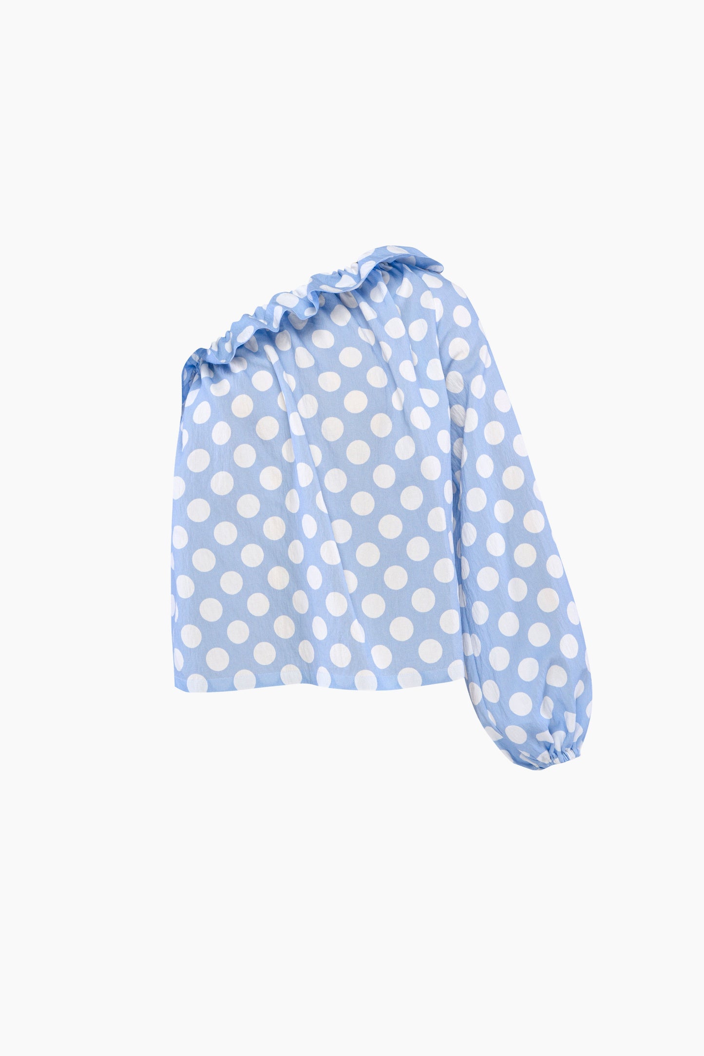 Gaia Soft Viscose Top in Blue Polka Dot