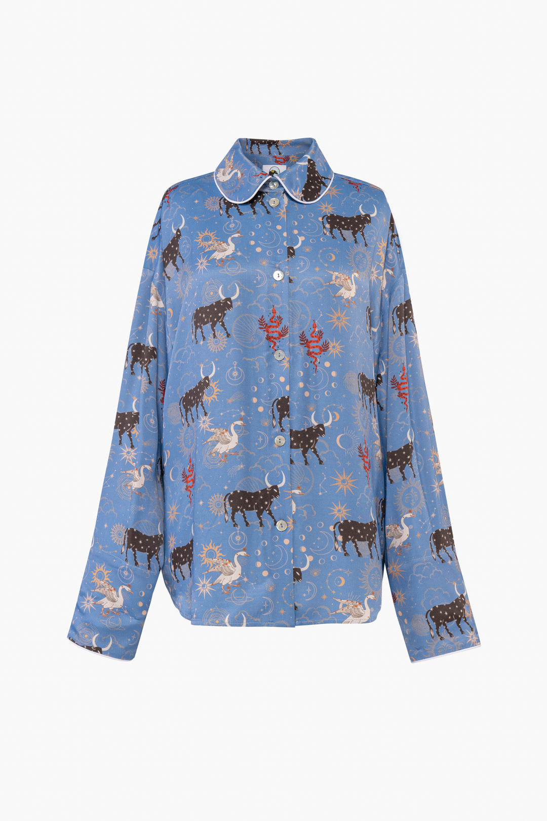 Pastelle Oversized Shirt in Blue Mystic Print