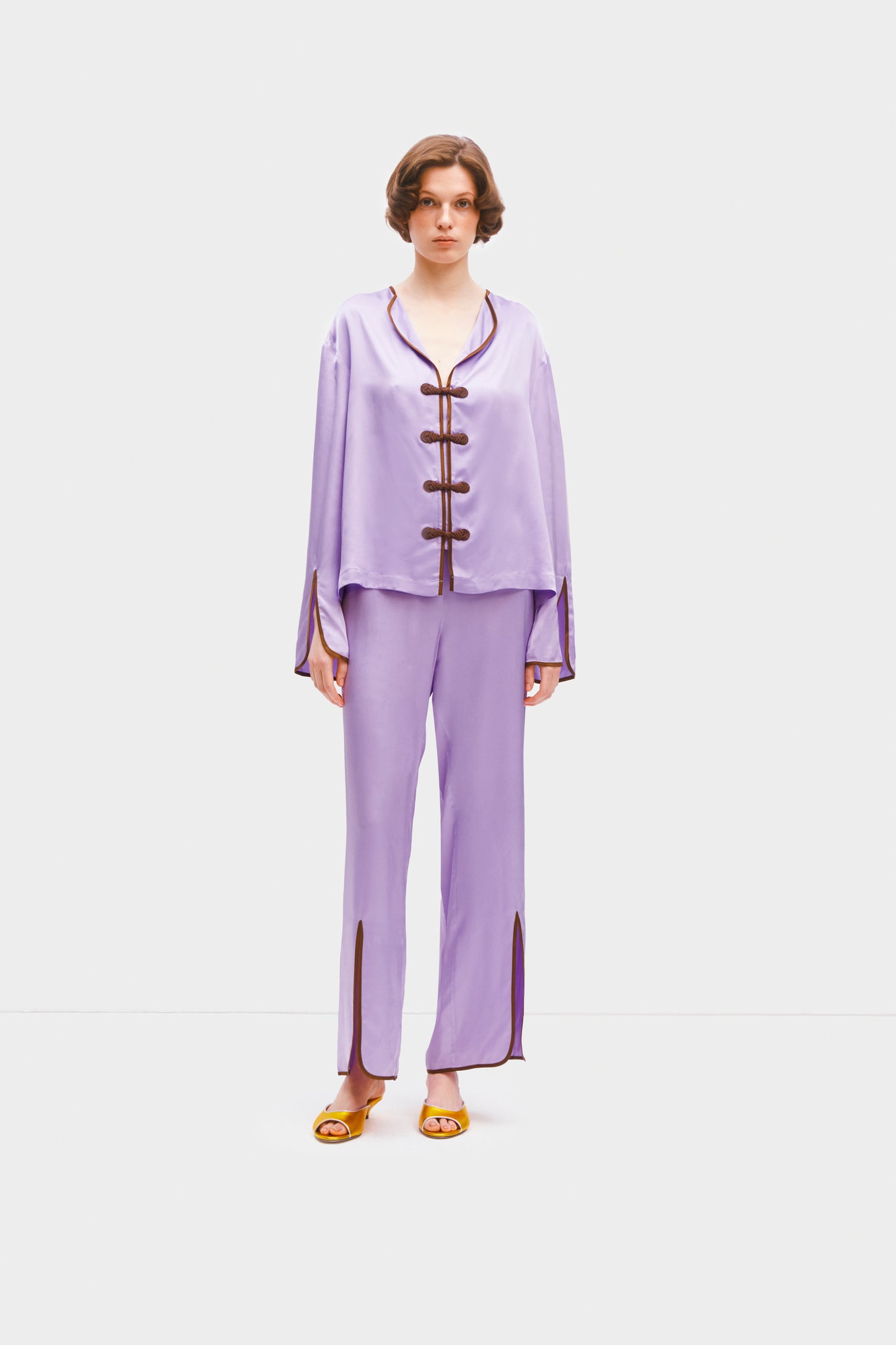 Louis Pajama Set with Pants in Lavender