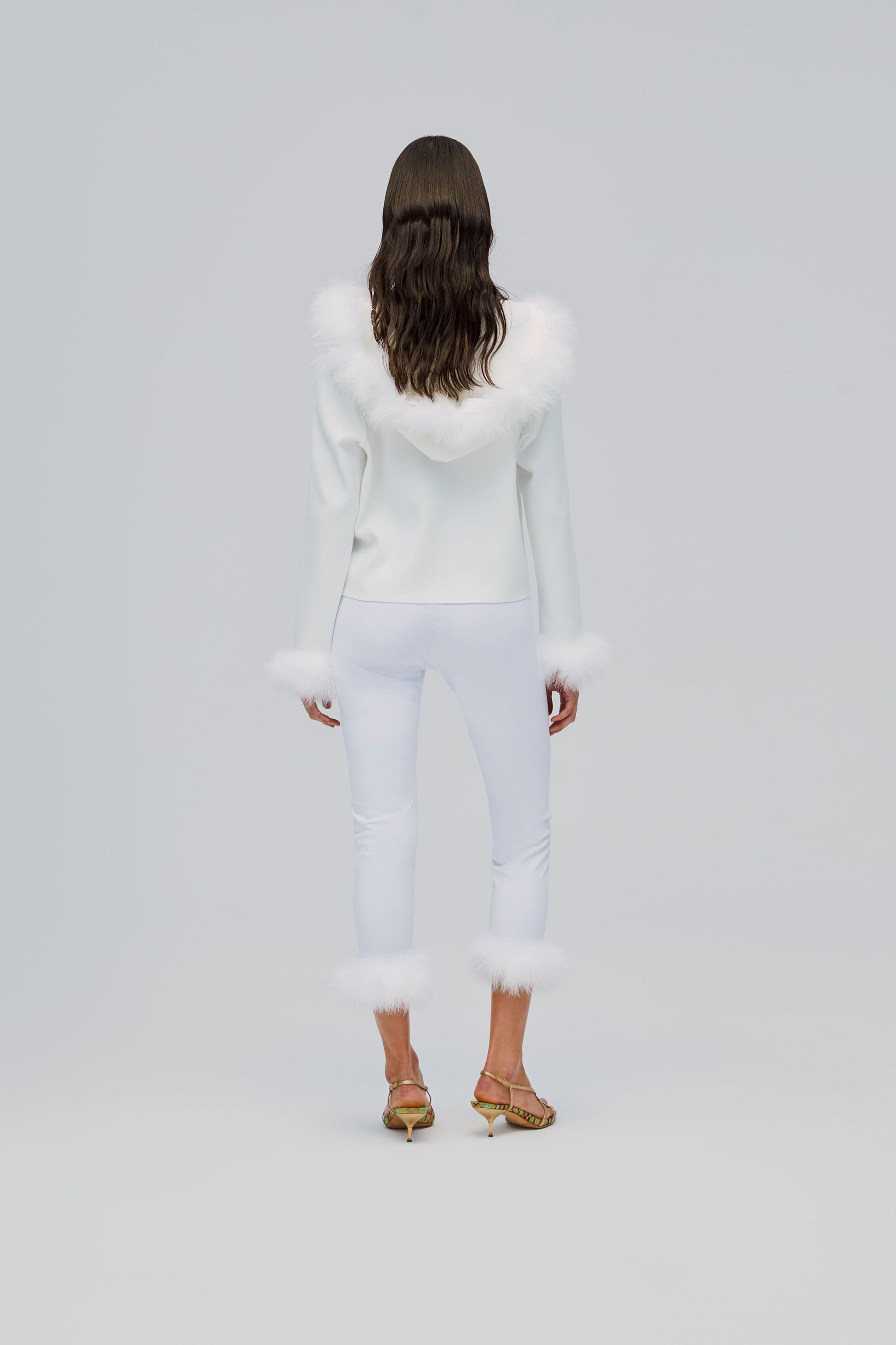 Kylie Hooded Cardigan in White