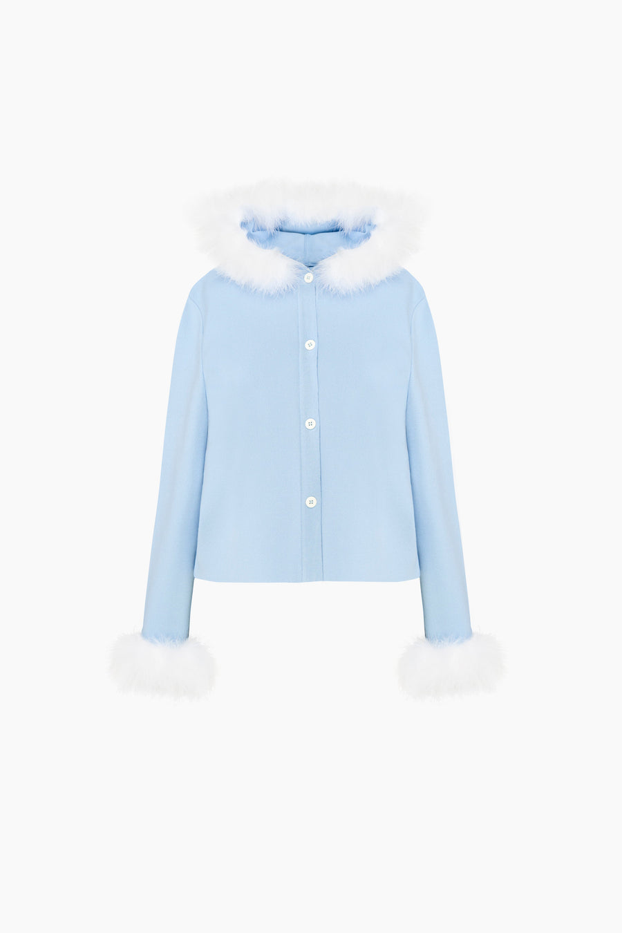 Kylie Hooded Cardigan in Blue