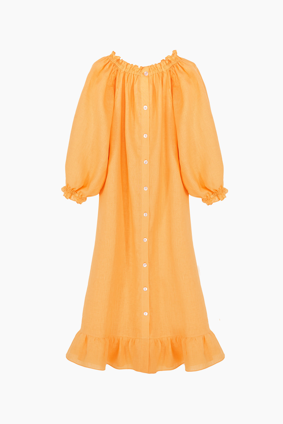 Loungewear Linen Midi Dress in Coral