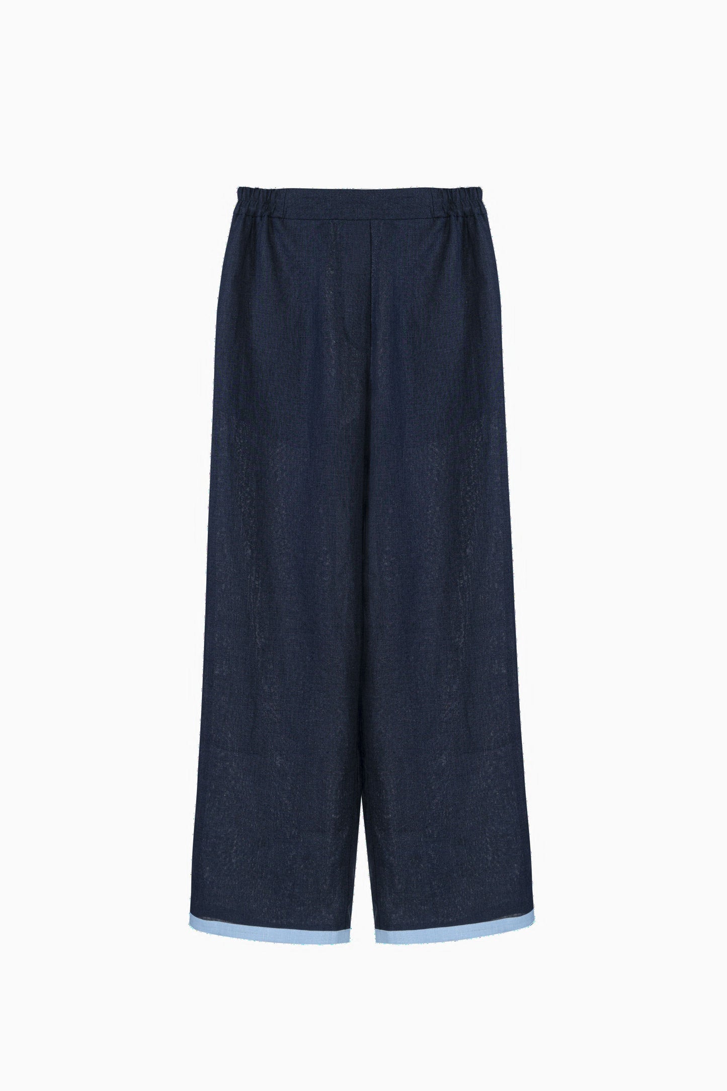 Garrick Embroidered Linen Pants in Navy