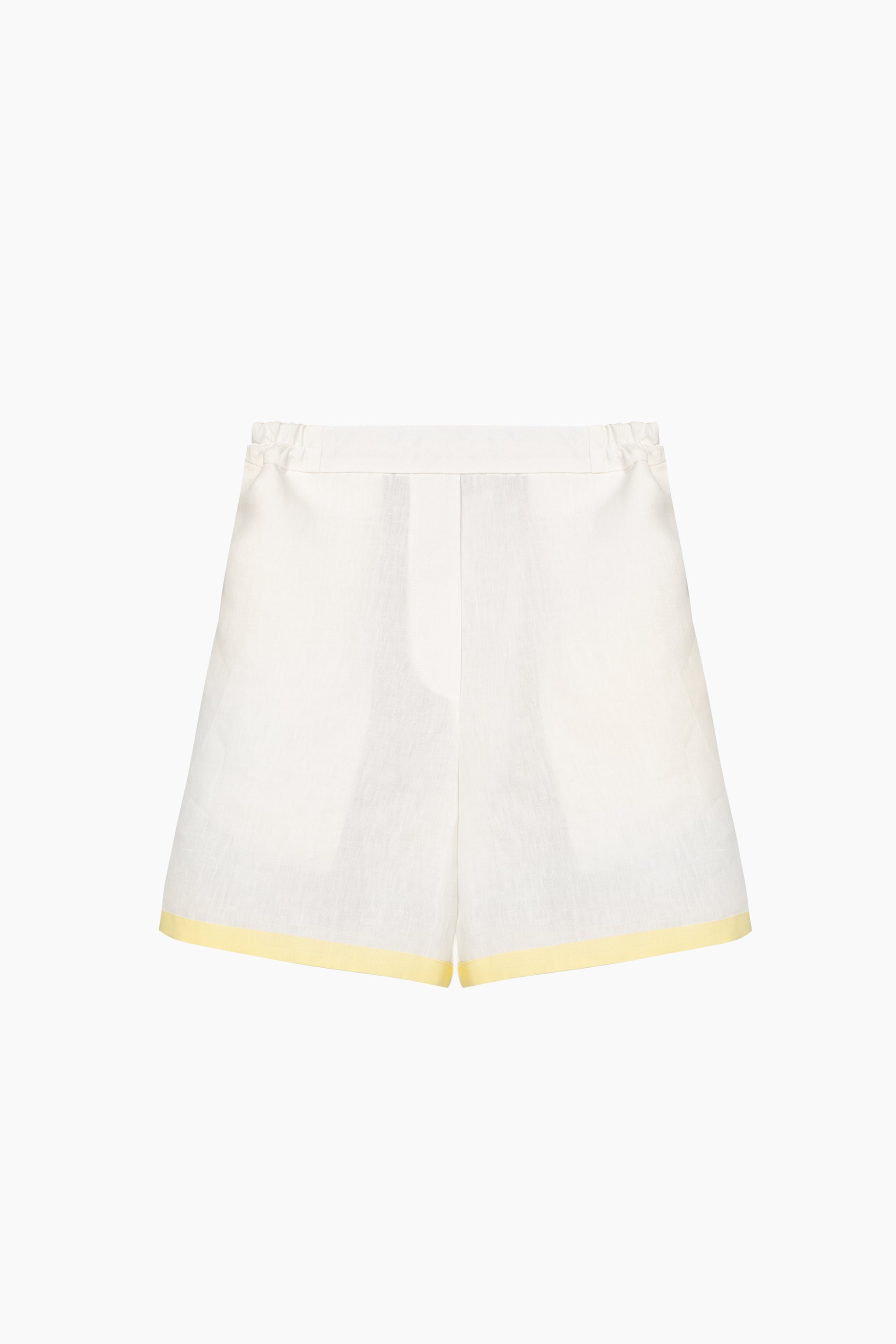 Garrick Embroidered Linen Shorts in Milk