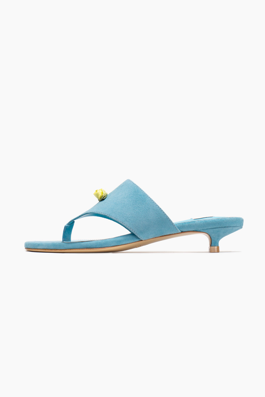 Golda Suede Kitten Heel Mules in Blue