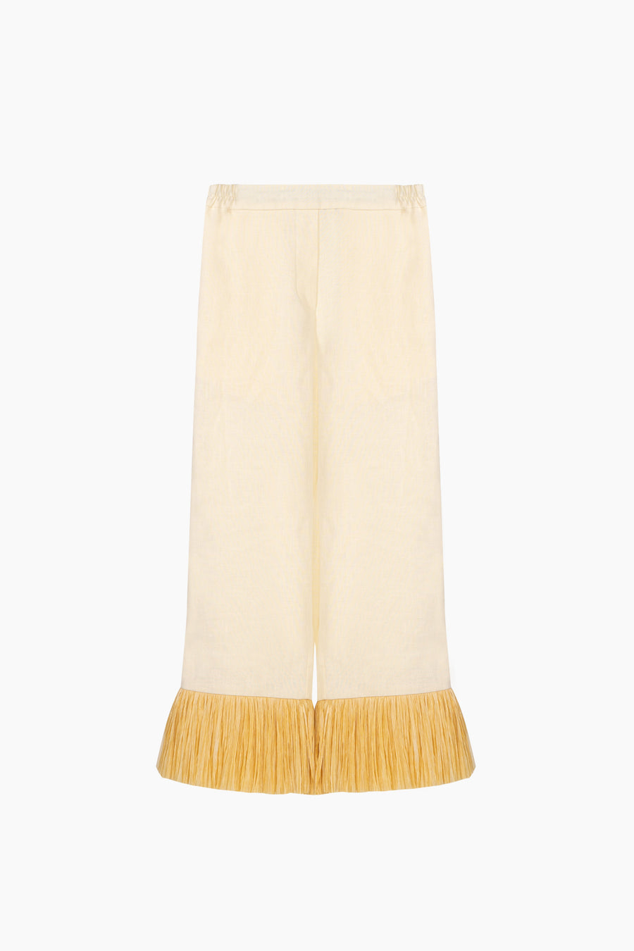 Crusoe Raffia Linen Pants in Milk