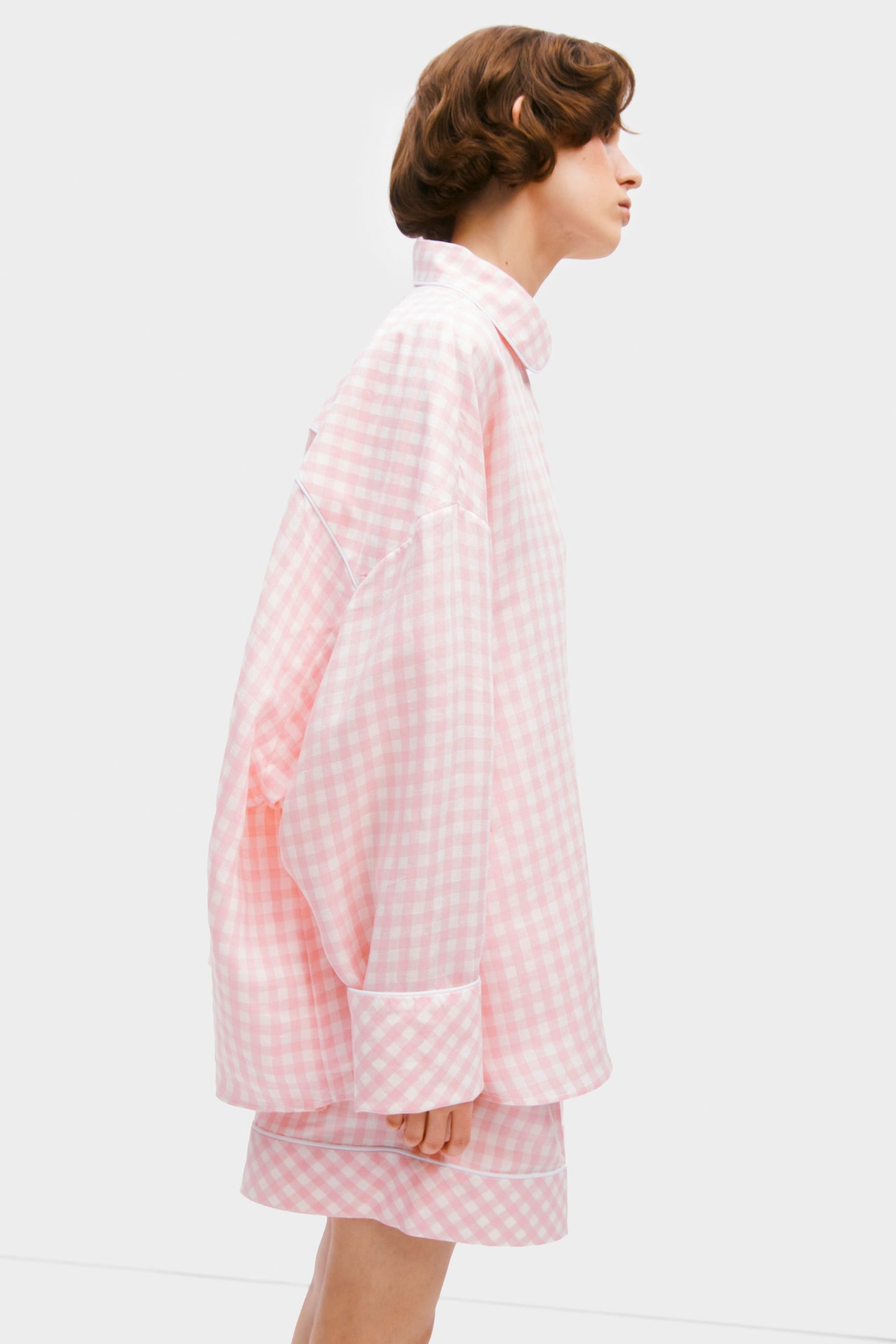 Pastelle Oversized Shorts in Pink Vichy