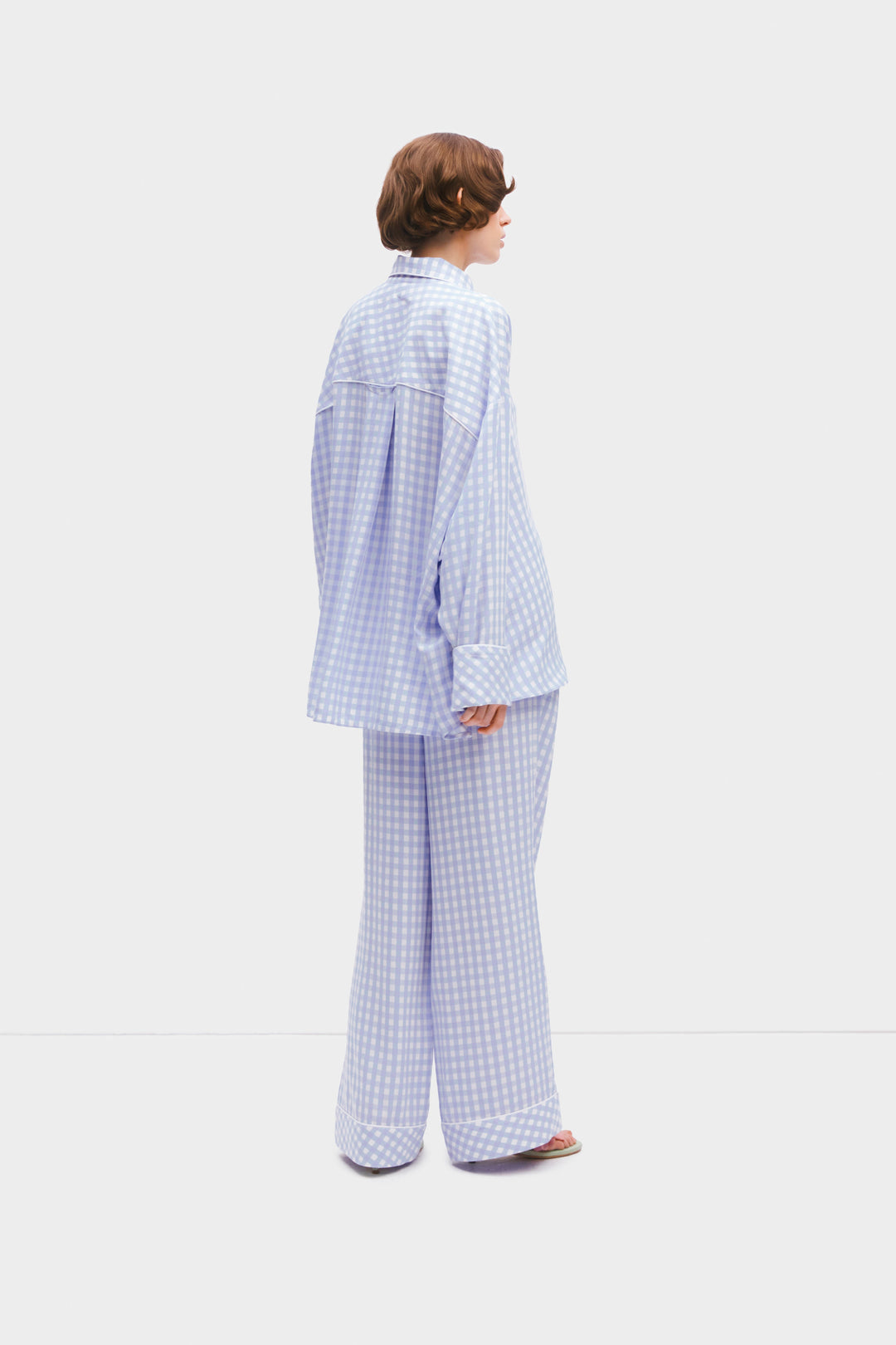 Pastelle Oversized Pants in Blue Vichy