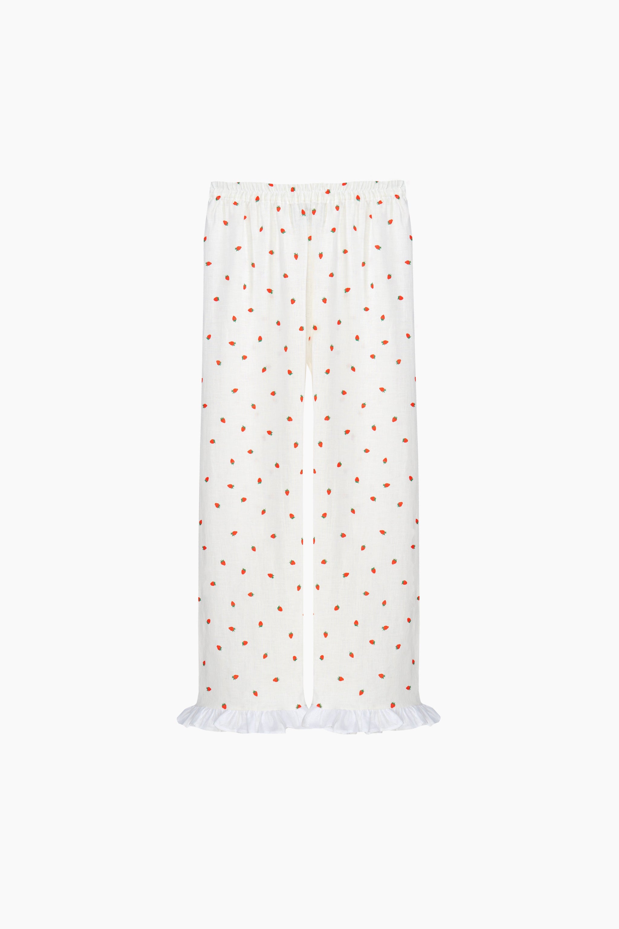 Puff Linen Lounge Pants in Strawberries