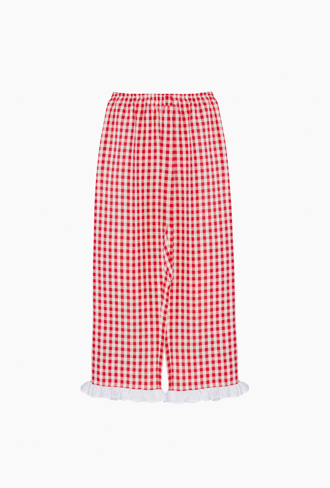 Puff Linen Lounge Pants in Red Vichy