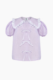 Puff Linen Lounge Shirt in Lavender