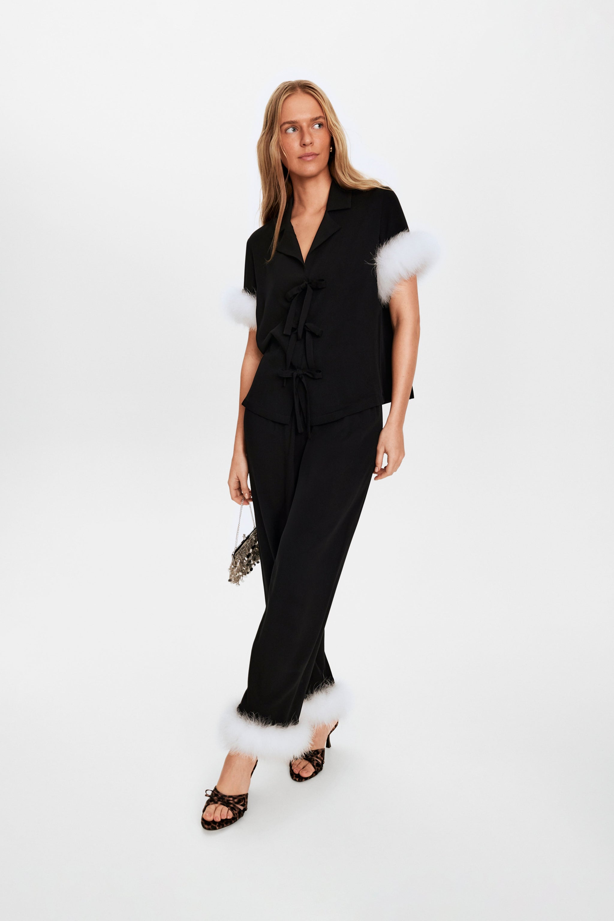 Ponyo Pajama Set with Detachable Feathers in Black