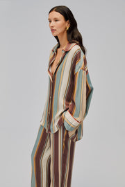 Pastelle Oversized Shirt in Sage Stripes