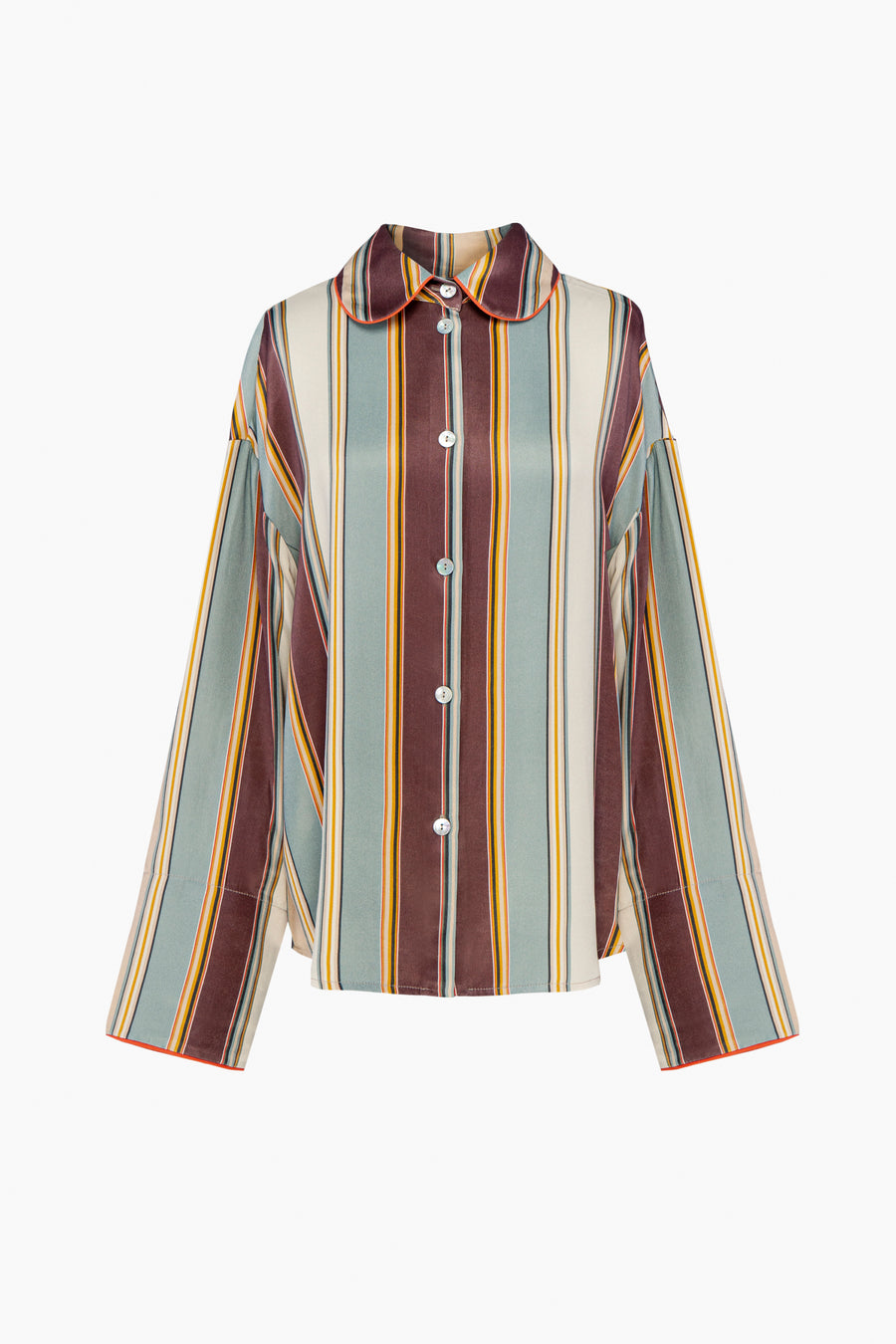 Pastelle Oversized Shirt in Sage Stripes