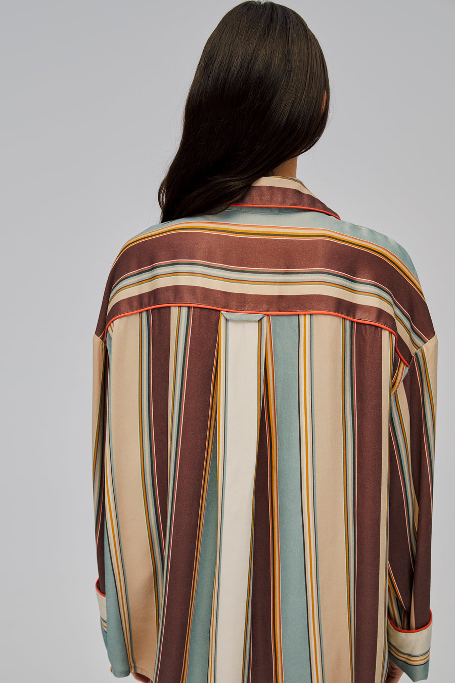Pastelle Oversized Shirt in Sage Stripes