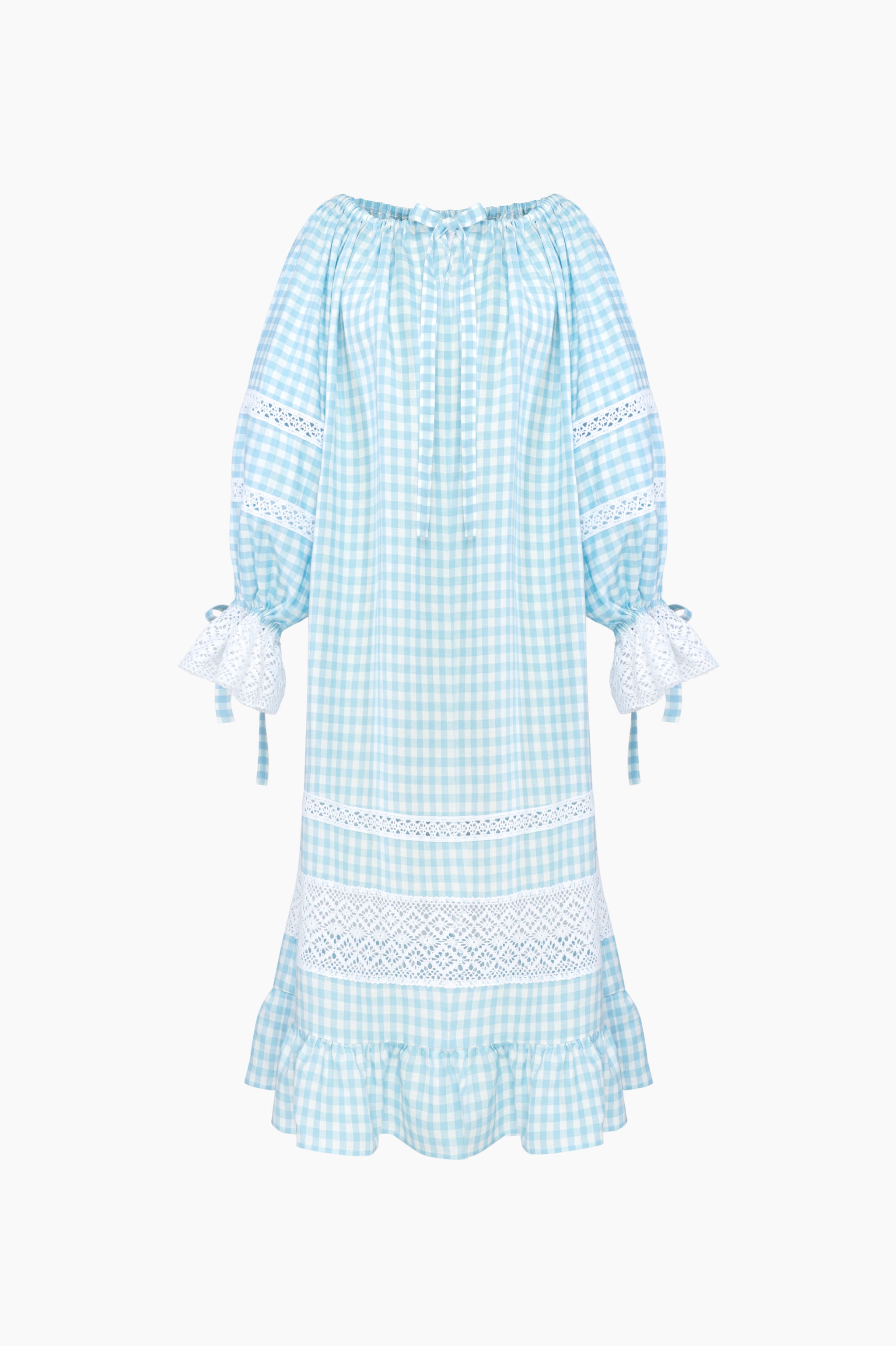 Romantica Lounge Dress in Blue Vichy