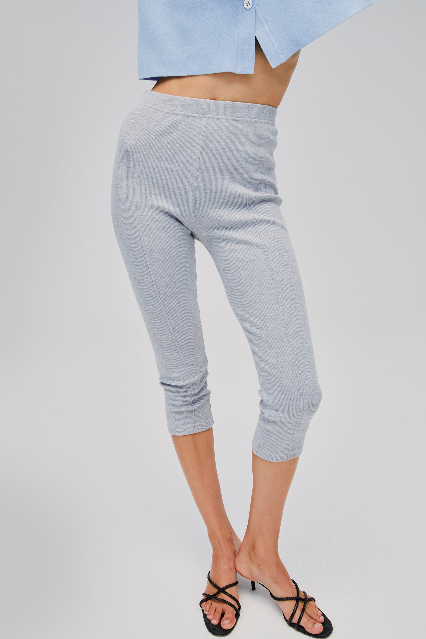 Capri Stretch-cotton Jersey Legging in Grey