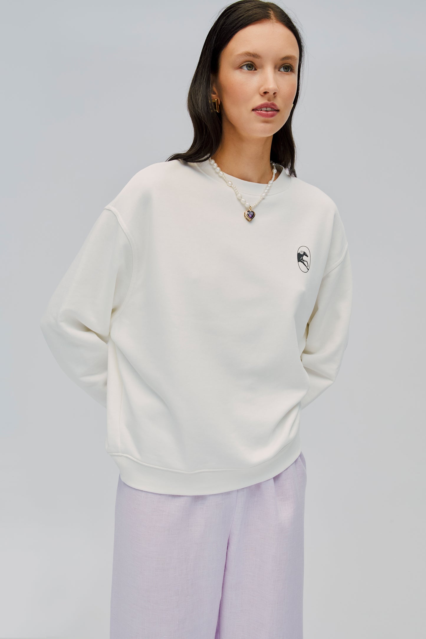 Relaxed Stretch-cotton Jersey Sweatshirt in Off-White