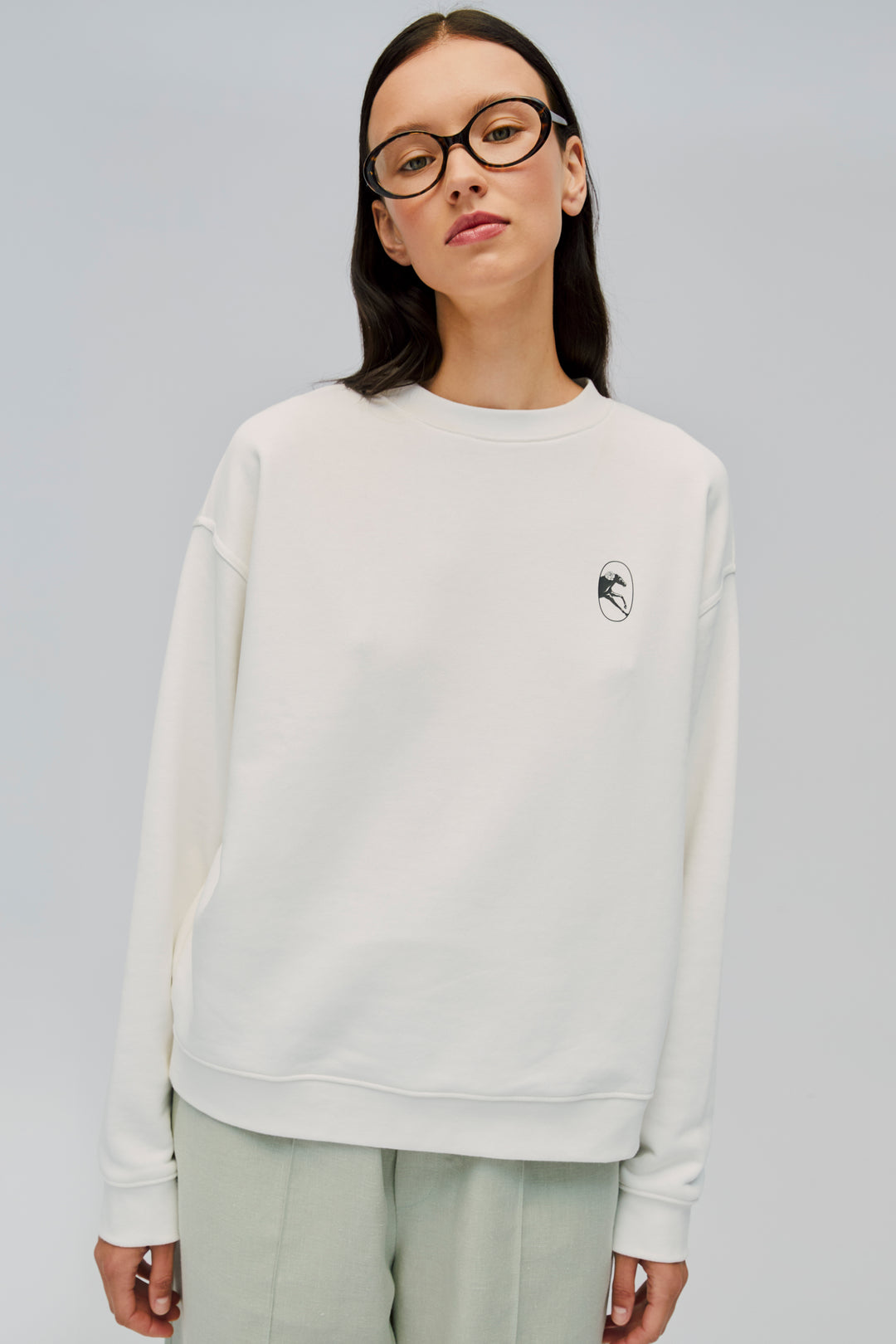 Relaxed Stretch-cotton Jersey Sweatshirt in Off-White