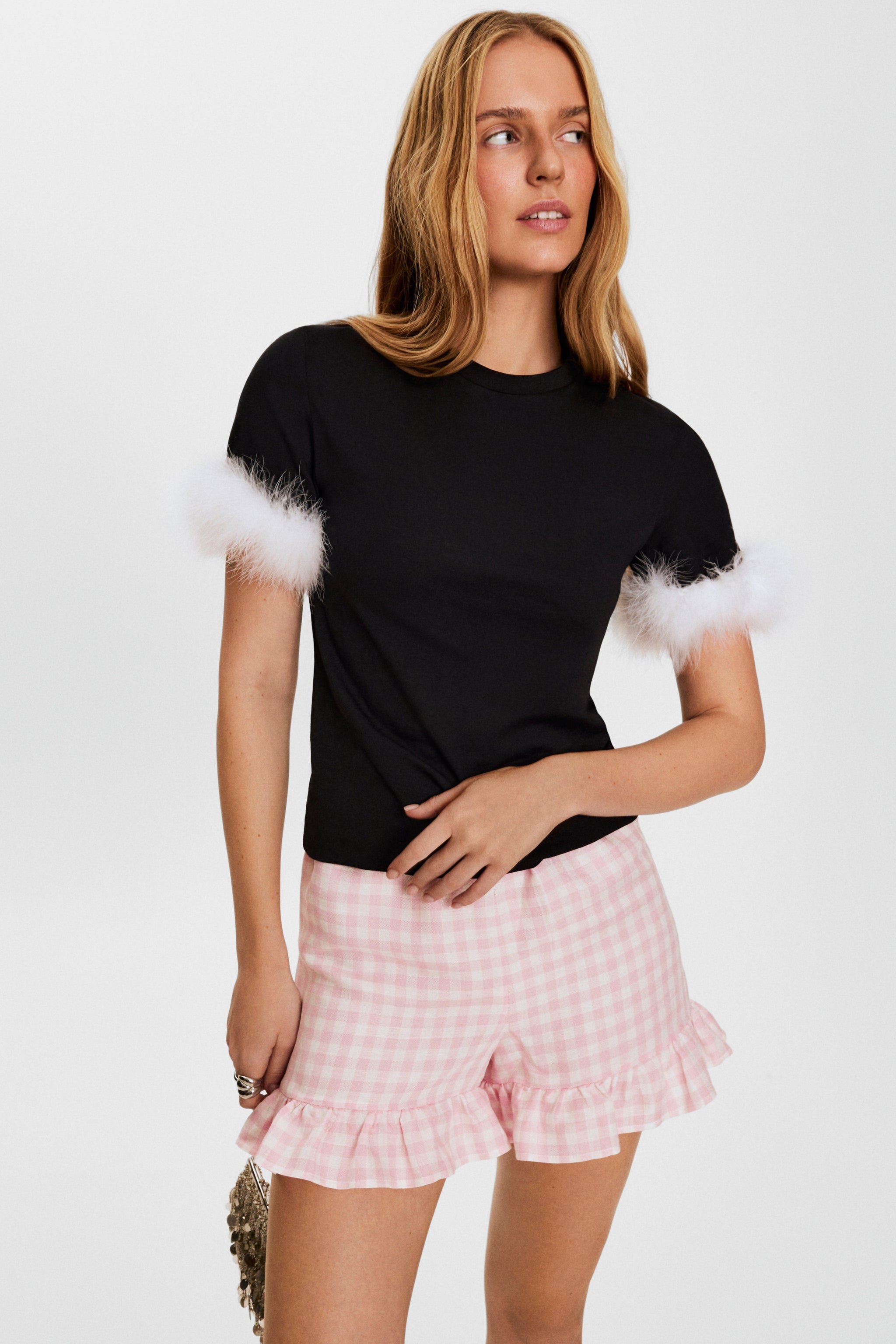 Cha-Cha Lounge Shorts with Headscarf in Pink Vichy