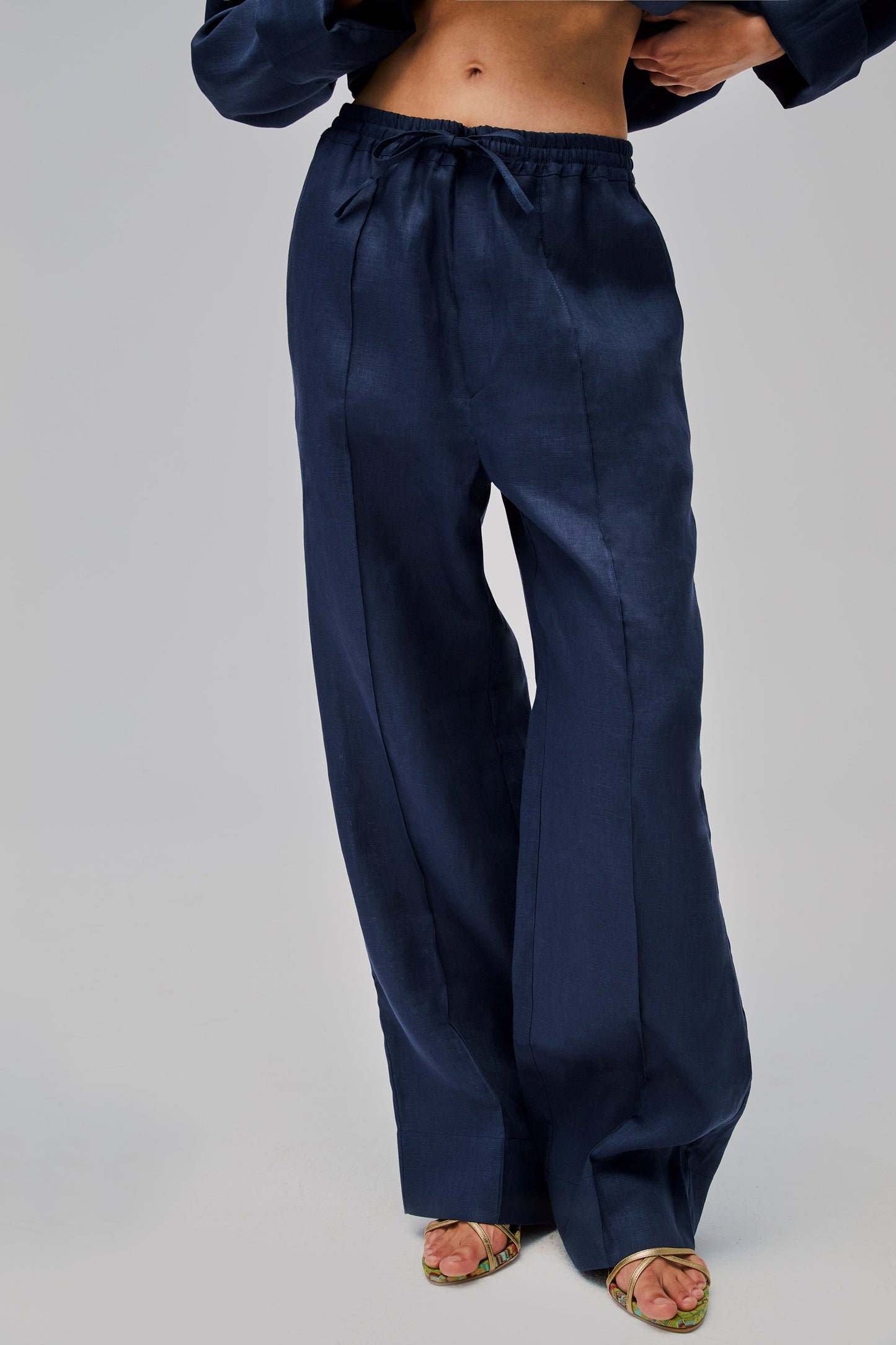 Unisex Linen Pants in Navy