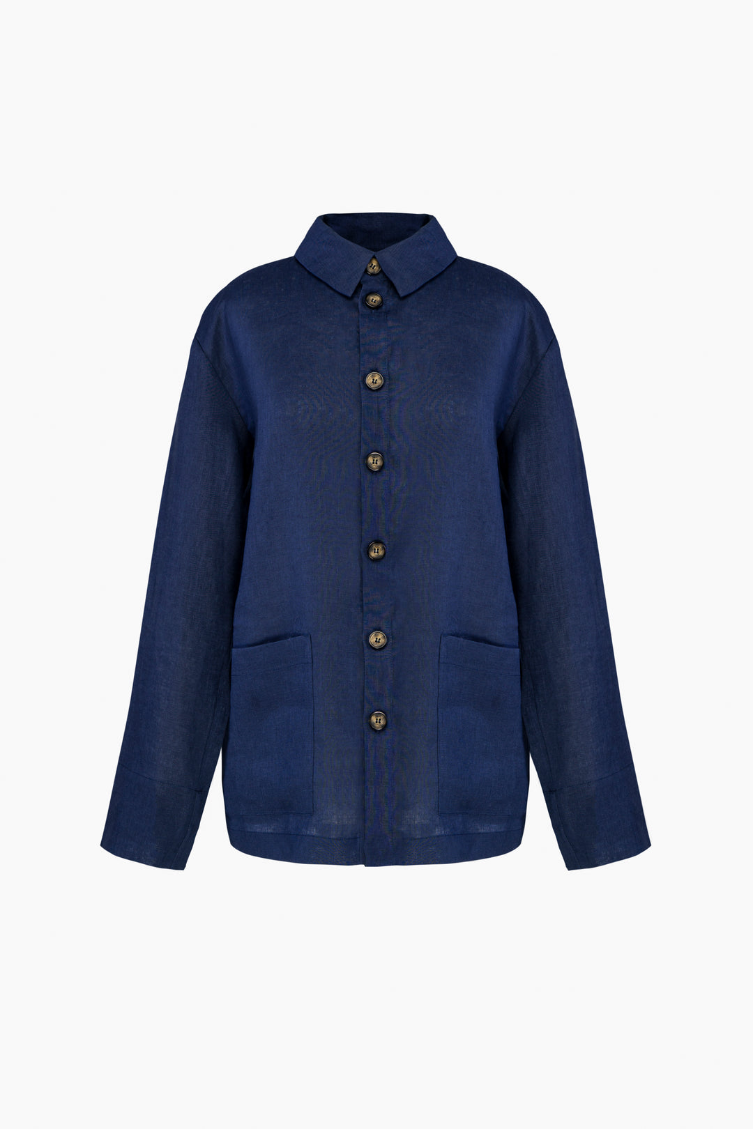 Unisex Linen Shirt in Navy