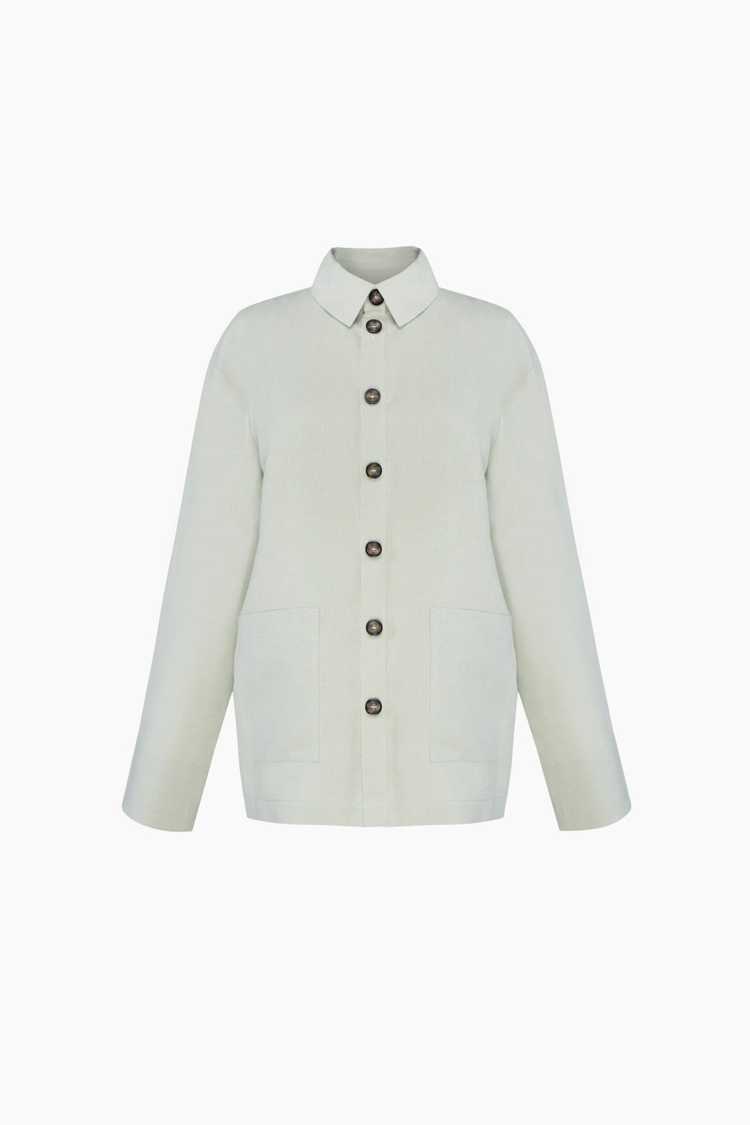 Unisex Linen Shirt in Pistachio Green