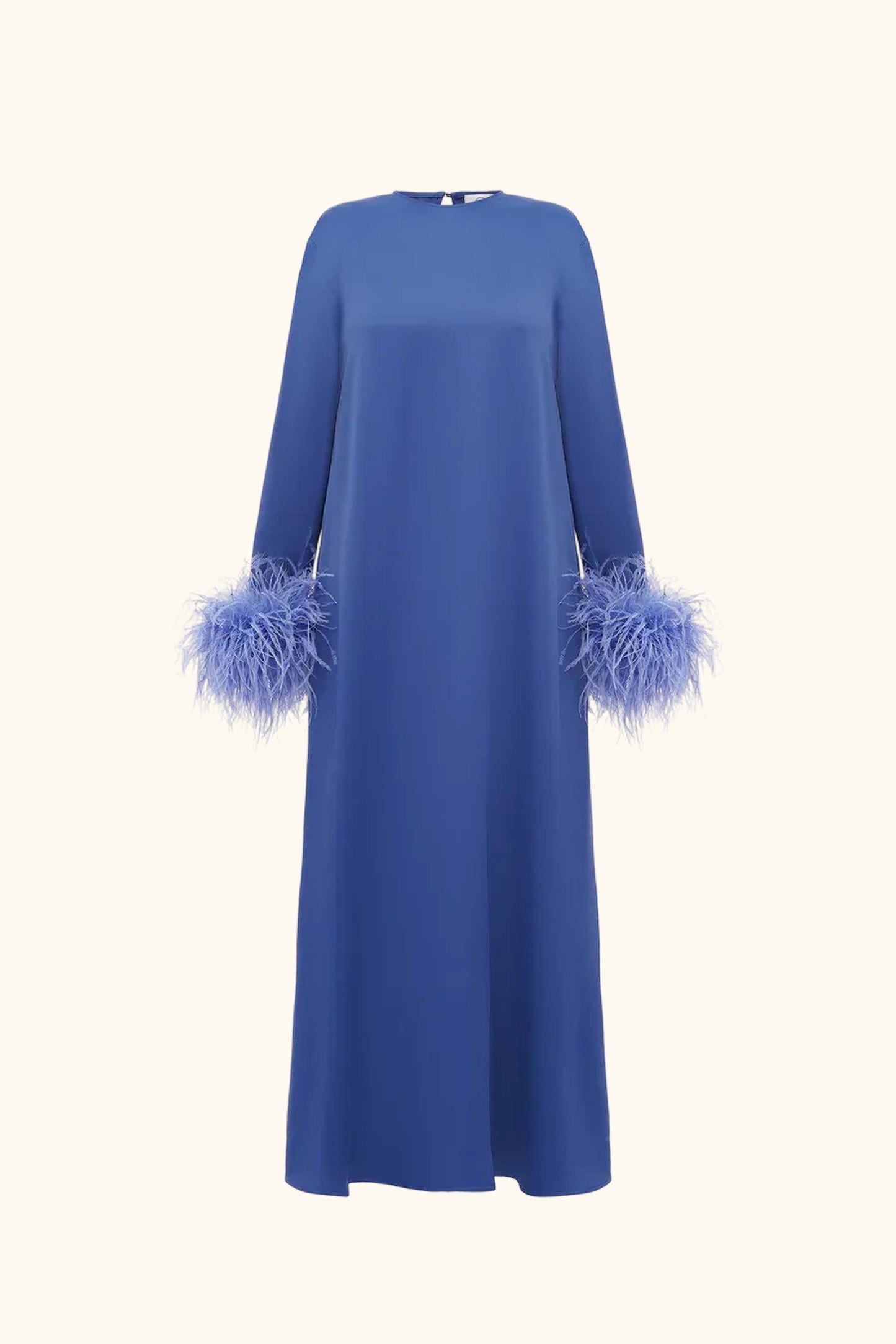 Suzi Maxi Dress with Detachable Feathers in Navy