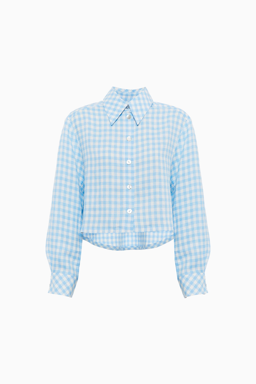 Safari Crop Shirt in Blue Vichy