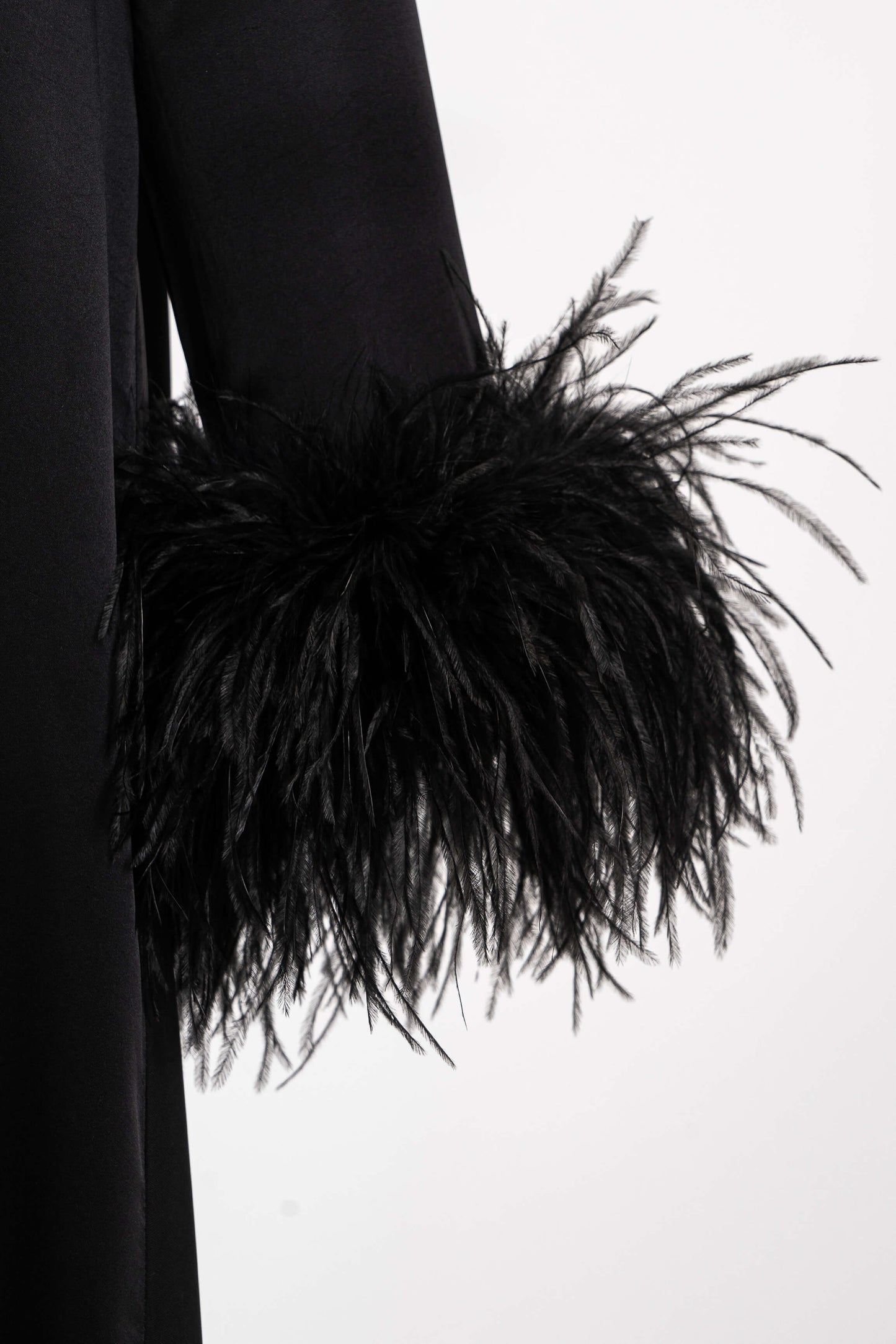 Suzi Maxi Dress with Detachable Feathers in Black