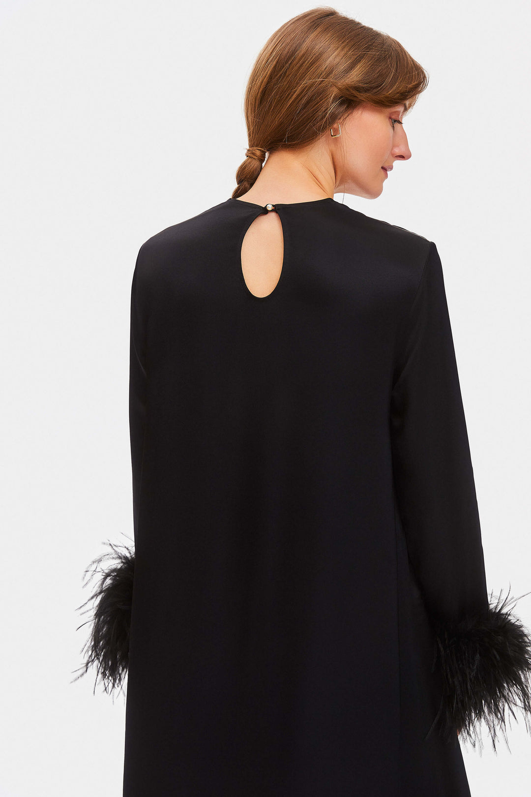 Suzi Maxi Dress with Detachable Feathers in Black