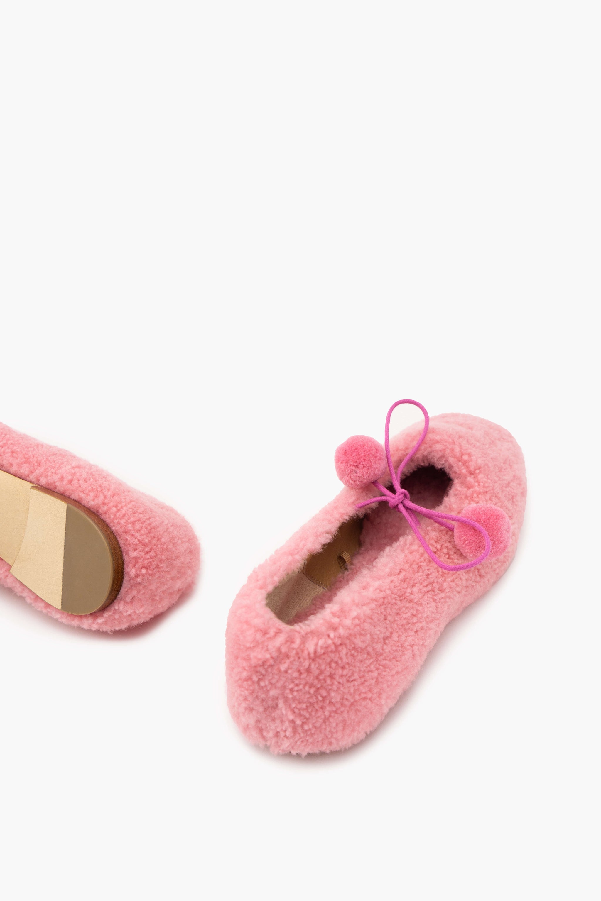 Lulu Shearling Slippers in Pink